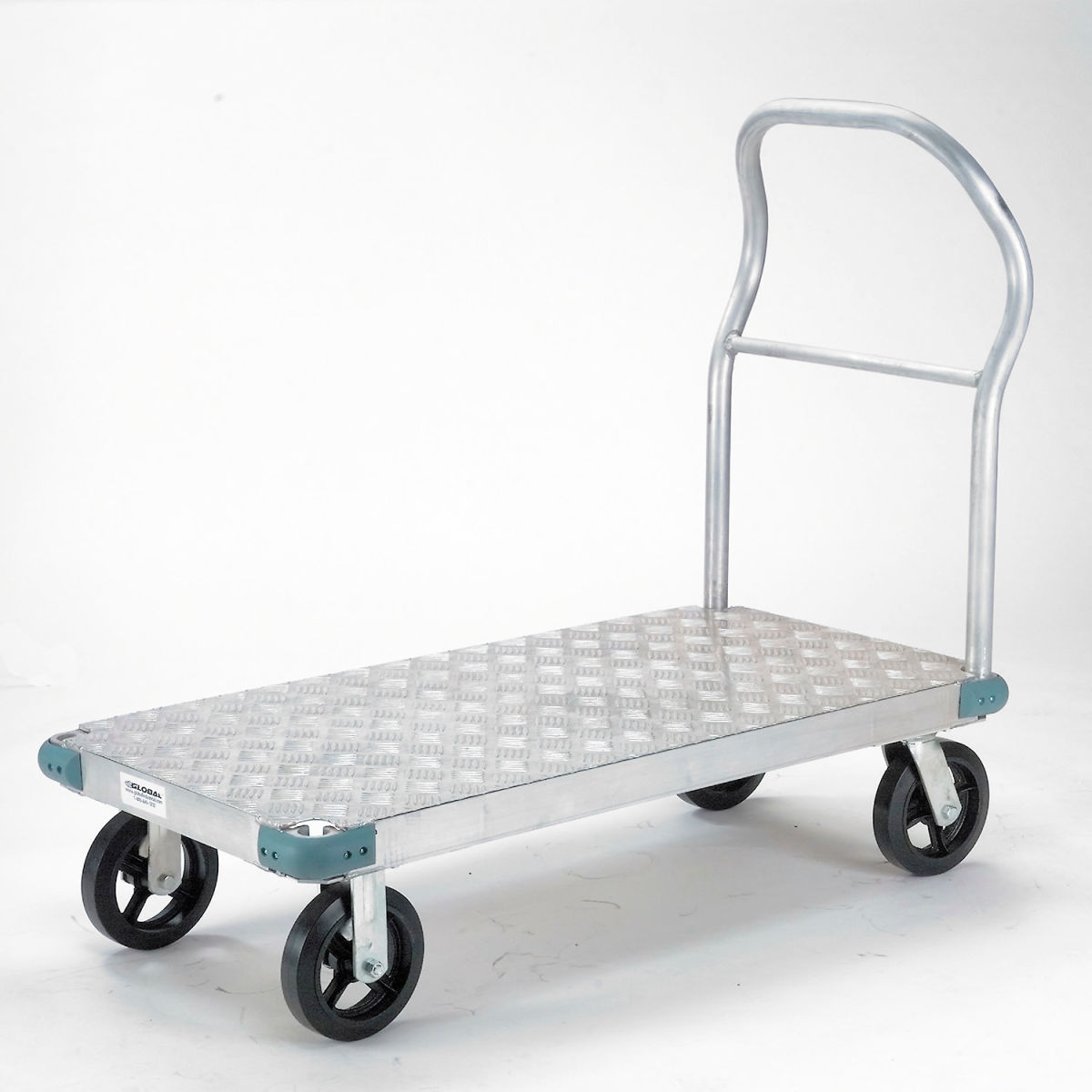 48 x 24 in. 2400 lbs Aluminum Diamond Deck Platform Truck with 8 in. Rubber Casters