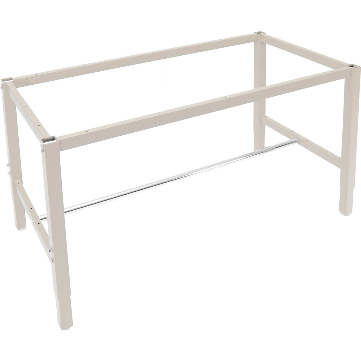 Height Adjustable Steel Workbench Frame - Tan - 72 x 30 in. - Heavy Duty