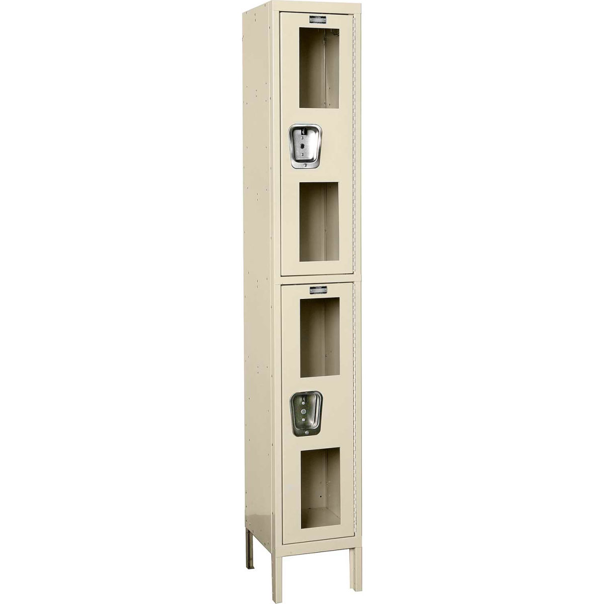 Picture of Hallowell B2311323 Global Industrial Double Tier 2 Door Unassembled Clear View Locker&#44; Tan - 12 x 12 x 36 in.