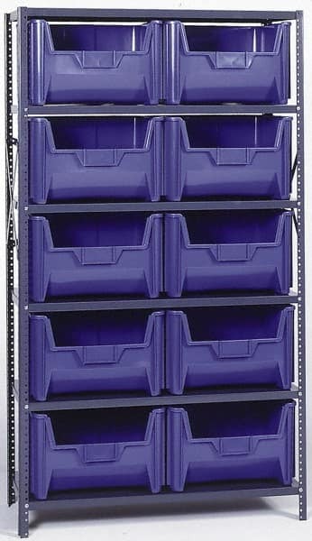 752398GY QSBU-700 Shelving with 10 Giant Hopper Bins, Gray - 42 x 18 x 75 in.