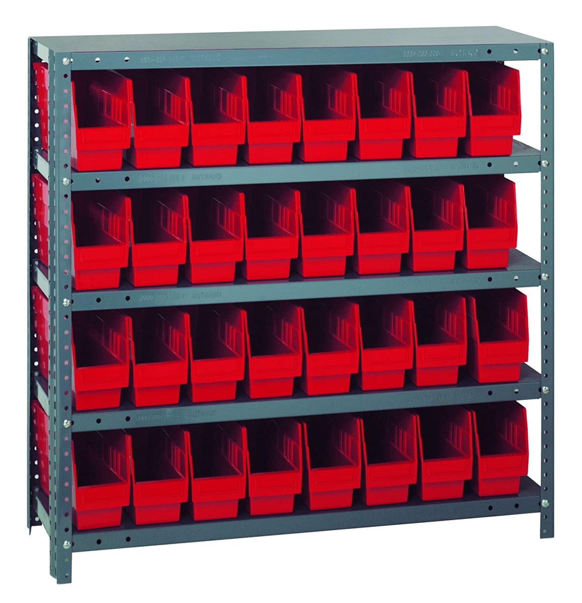 268995RD 1839-203 Steel Shelving with 32 6 in. Shelf Bins, Red - 36 x 18 x 39 in.