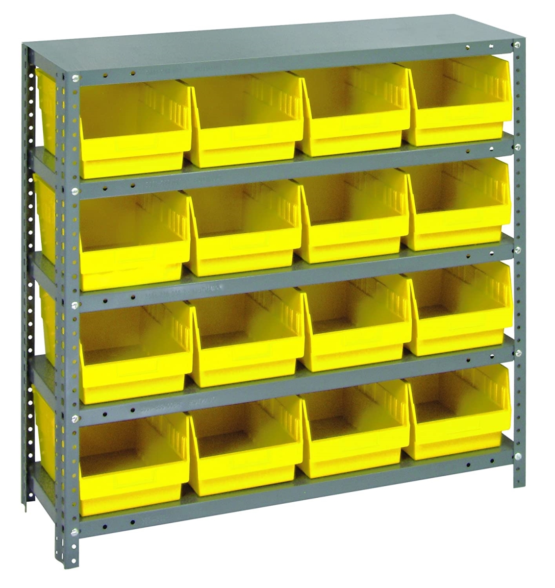 268997YL 1839-208 Steel Shelving with 16 6 in. Shelf Bins, Yellow - 36 x 18 x 39 in.