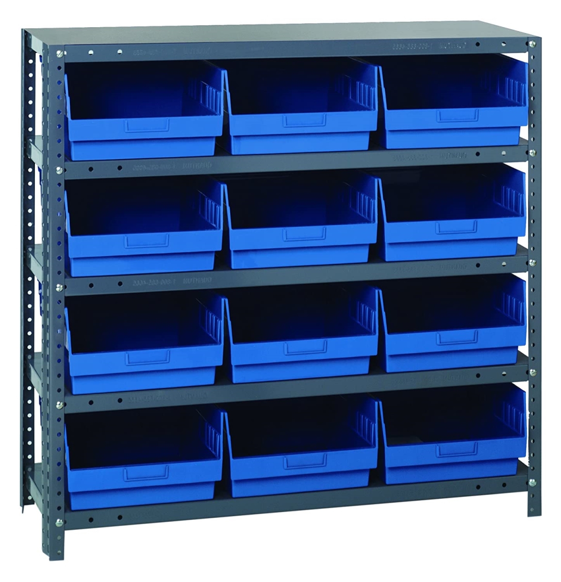 Steel Shelving with Shelf Bins - Blue - 36 x 18 x 39 in. - Durable Design