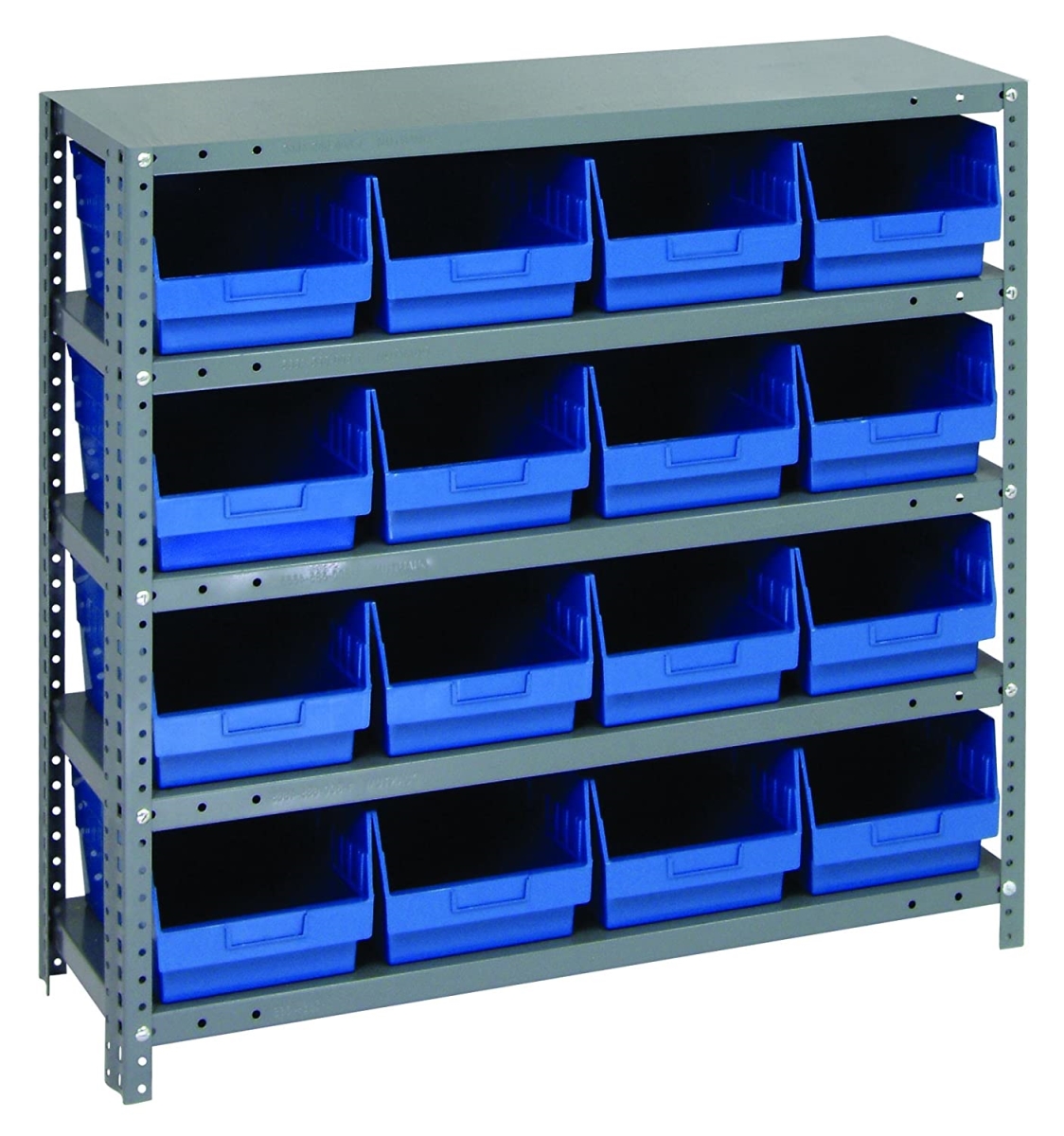 268989BL 1239-207 Steel Shelving with 16 6 in. Shelf Bins, Blue - 36 x 12 x 39 in.