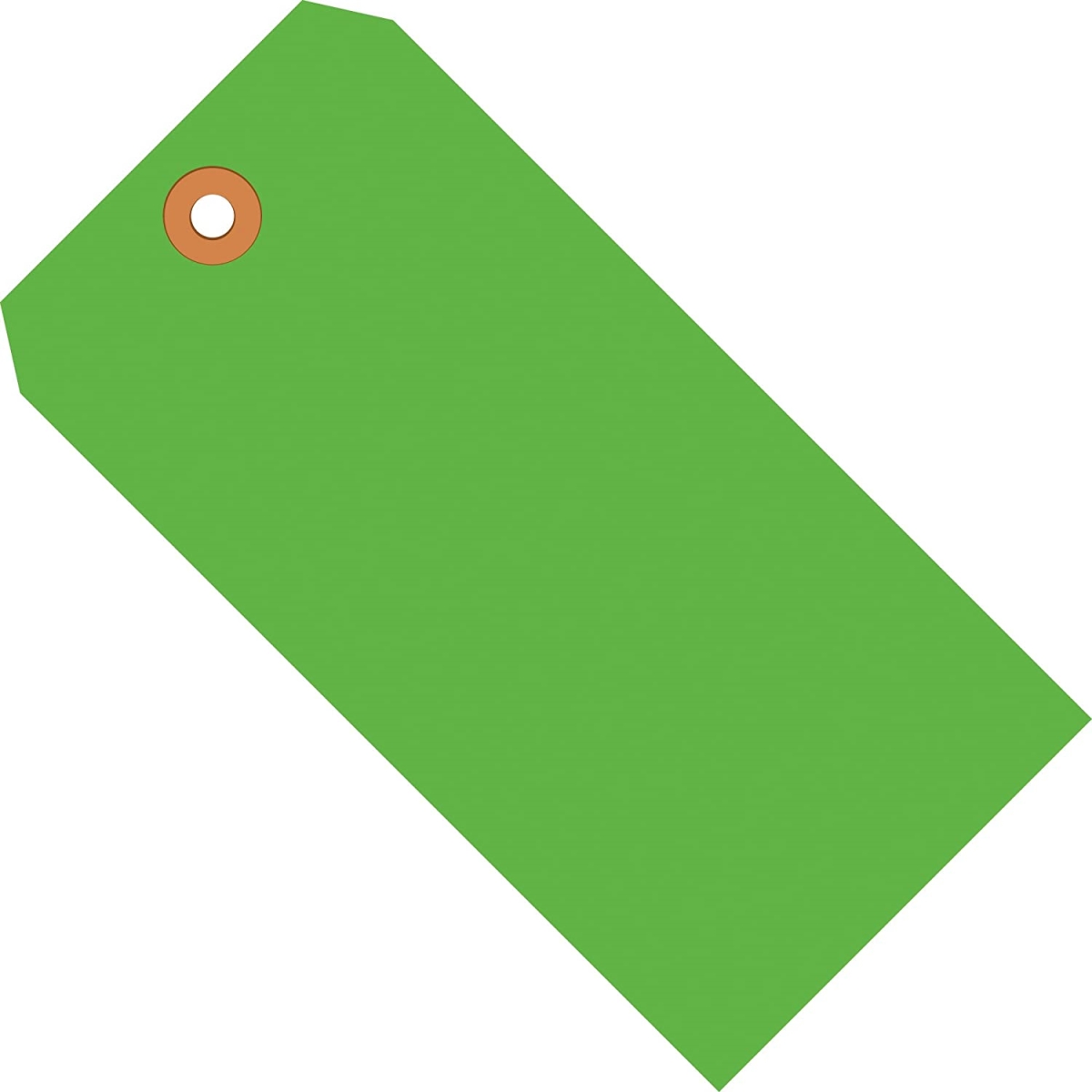 5.25 x 2.62 in. No. 6 Green Fluorescent Tag Pack - Pack of 1000