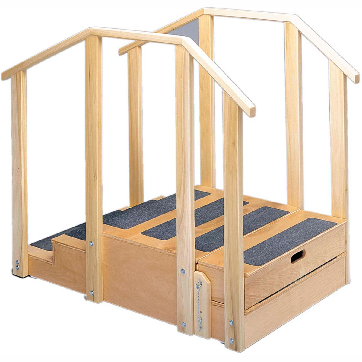 One-Sided Compact Training Stairs with Platform - 55 x 30 x 40 in.