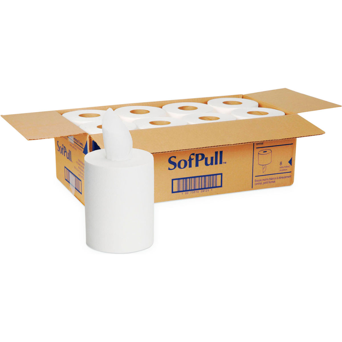 B241068 SofPull Premium 1-Ply Jr. Capacity Center-Pull Towels, White - 7.8 x 12 in. - 8 per Case