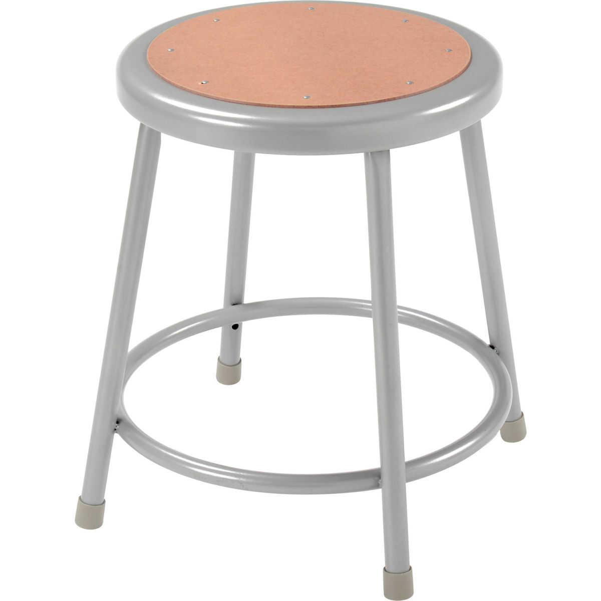 B2157618 Interion 18 in. Steel Work Stool with Hardboard Seat & Backless - Gray - Pack of 2