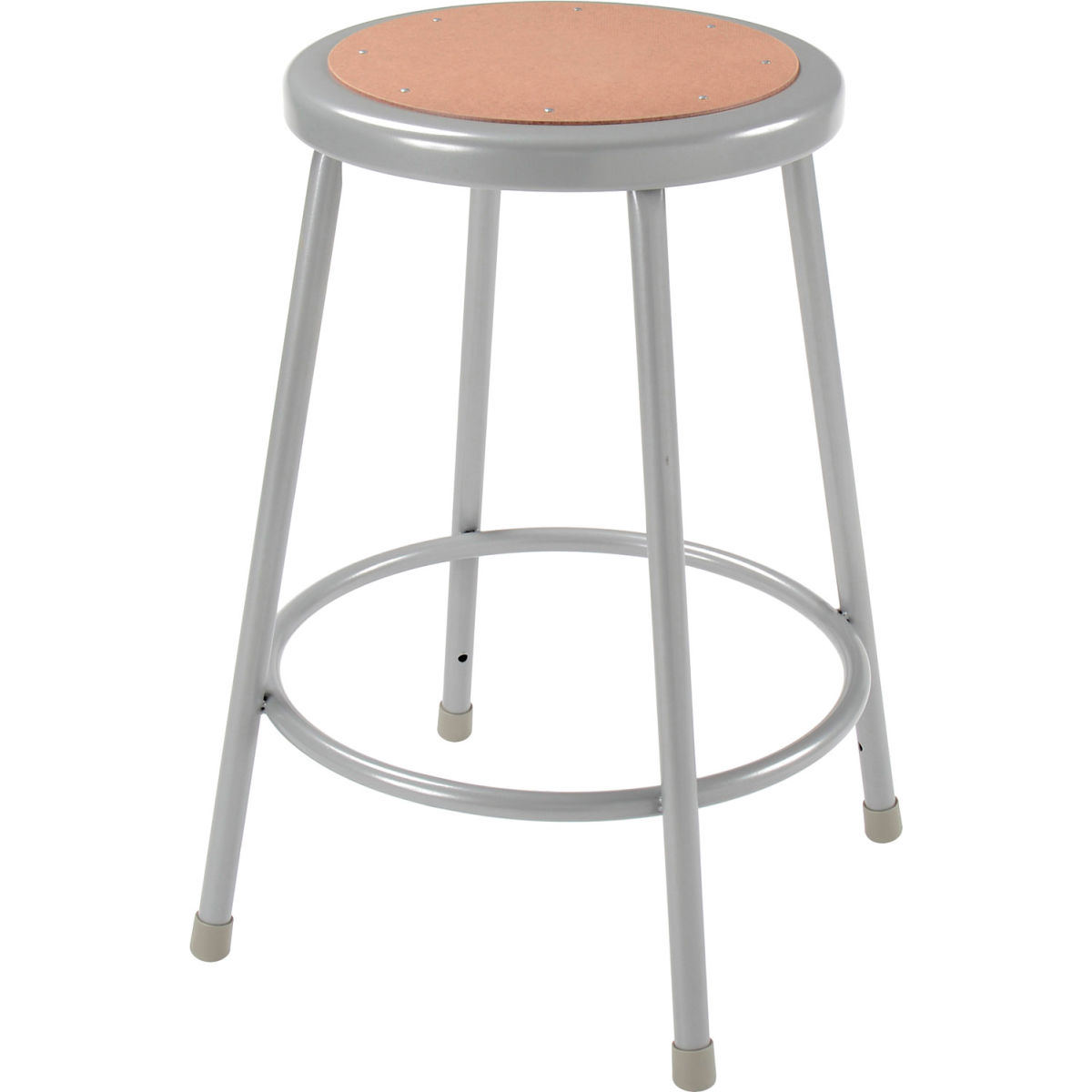 B2157619 Interion 24 in. Steel Work Stool with Hardboard Seat & Backless - Gray - Pack of 2