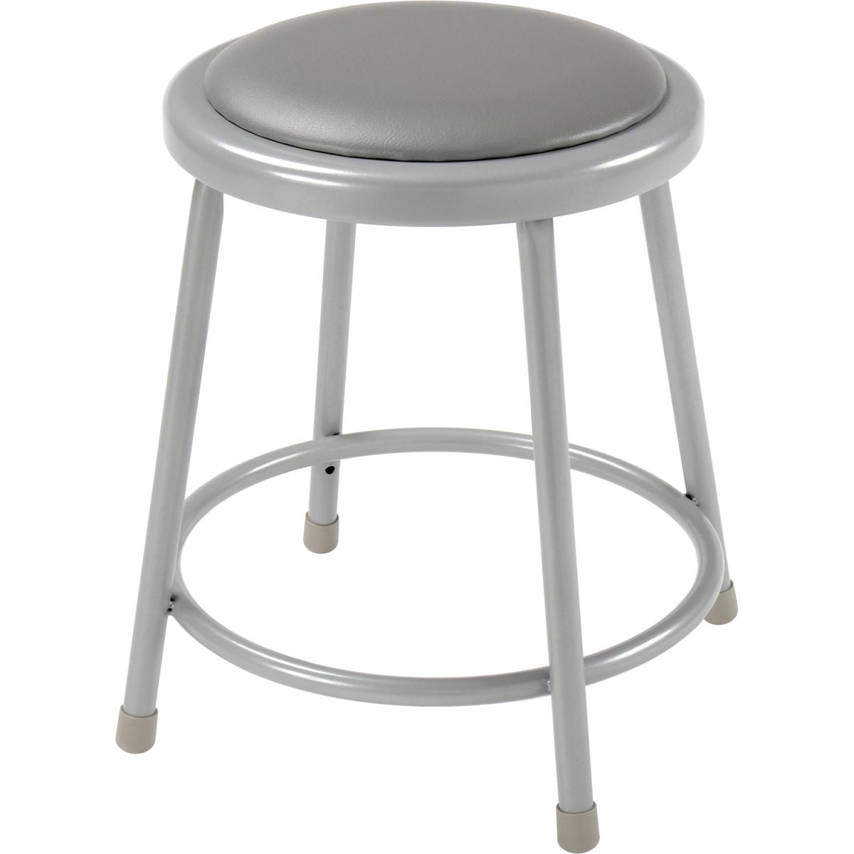 Interion 18 in. Steel Work Stool with Vinyl Seat & Backless - Gray - Pack of 2