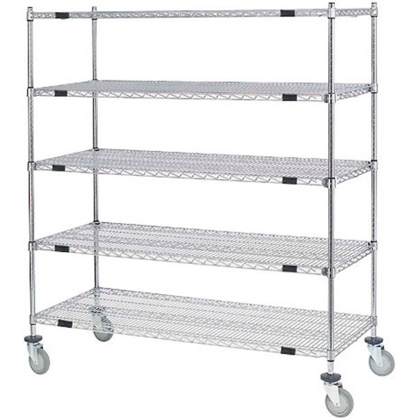 800 lbs Nexel Open Sided Wire Exchange Truck with 5 Wire Shelves