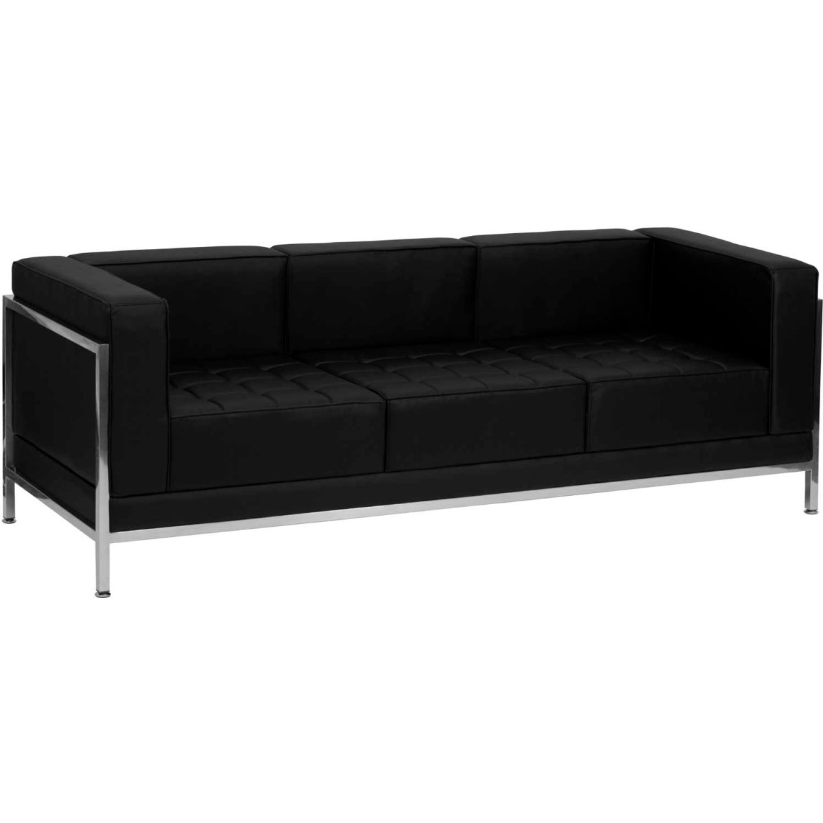 Hercules Imagination Series Leather Sofa - Black - 79in. - Modern Design