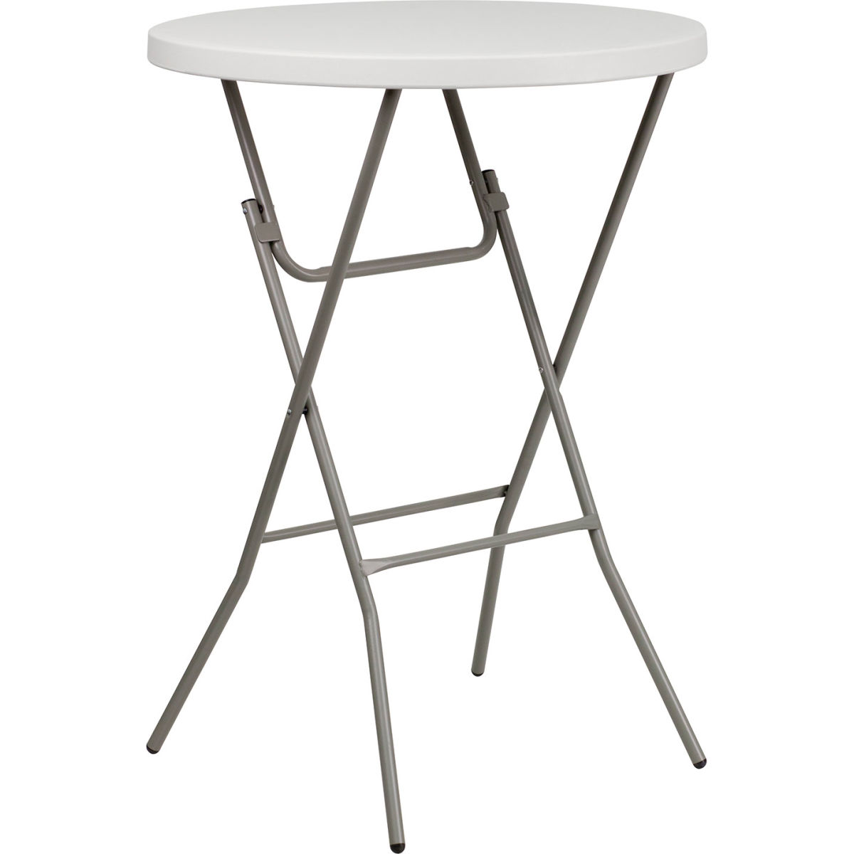 32 in. Plastic Flash Furniture Round Bar Height Folding Table, White
