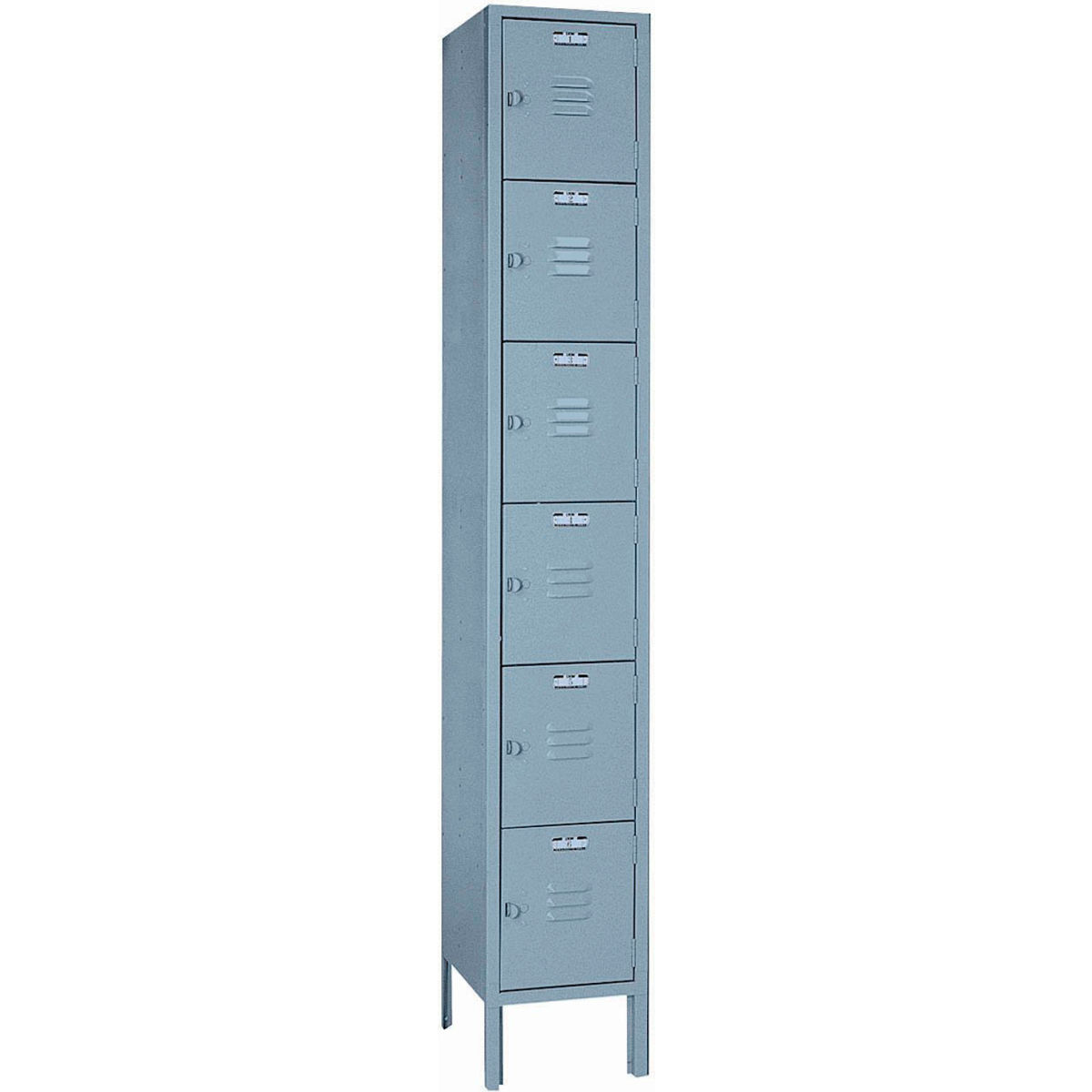 Six-Tier Steel Locker - Gray - Unassembled - Durable Design
