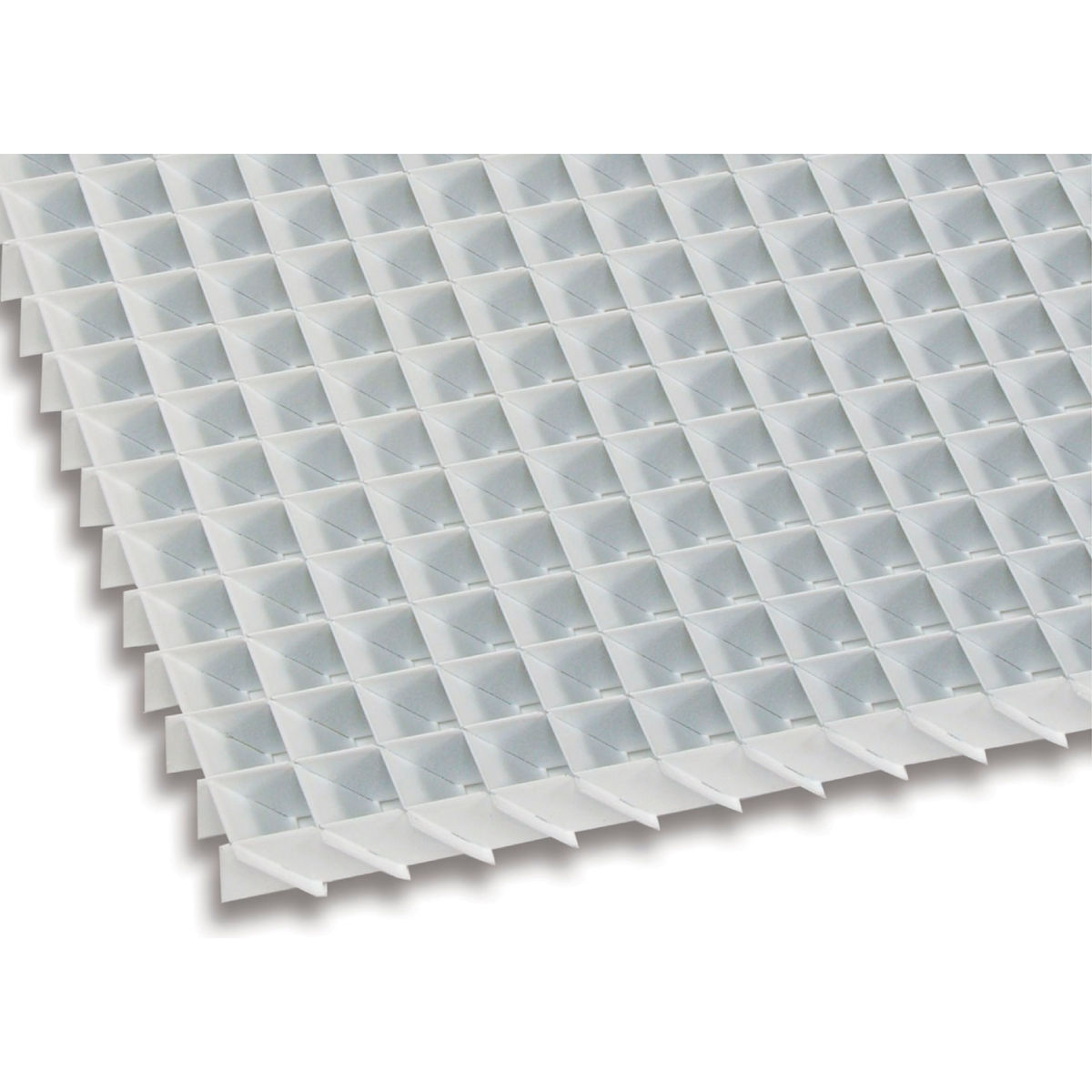 American Louver Sight-Guard Eggcrate Panel, Angled 45 degrees,  Aluminum, White, PK2