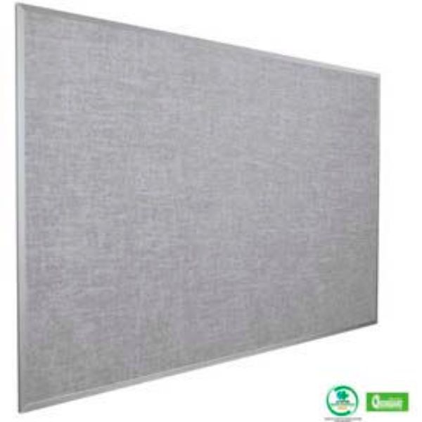 Vin-Tak Tackboard - Gray - 48 x 33.75 in. - Aluminum Trim - Microbe Resistant