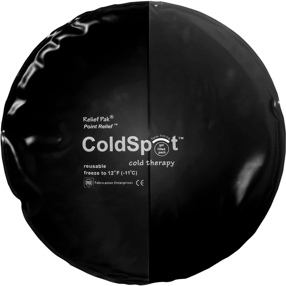 B2194312 10 in. Relief Pak Heavy-Duty Circular Black Urethane Reusable Cold Pack - 12 per Pack