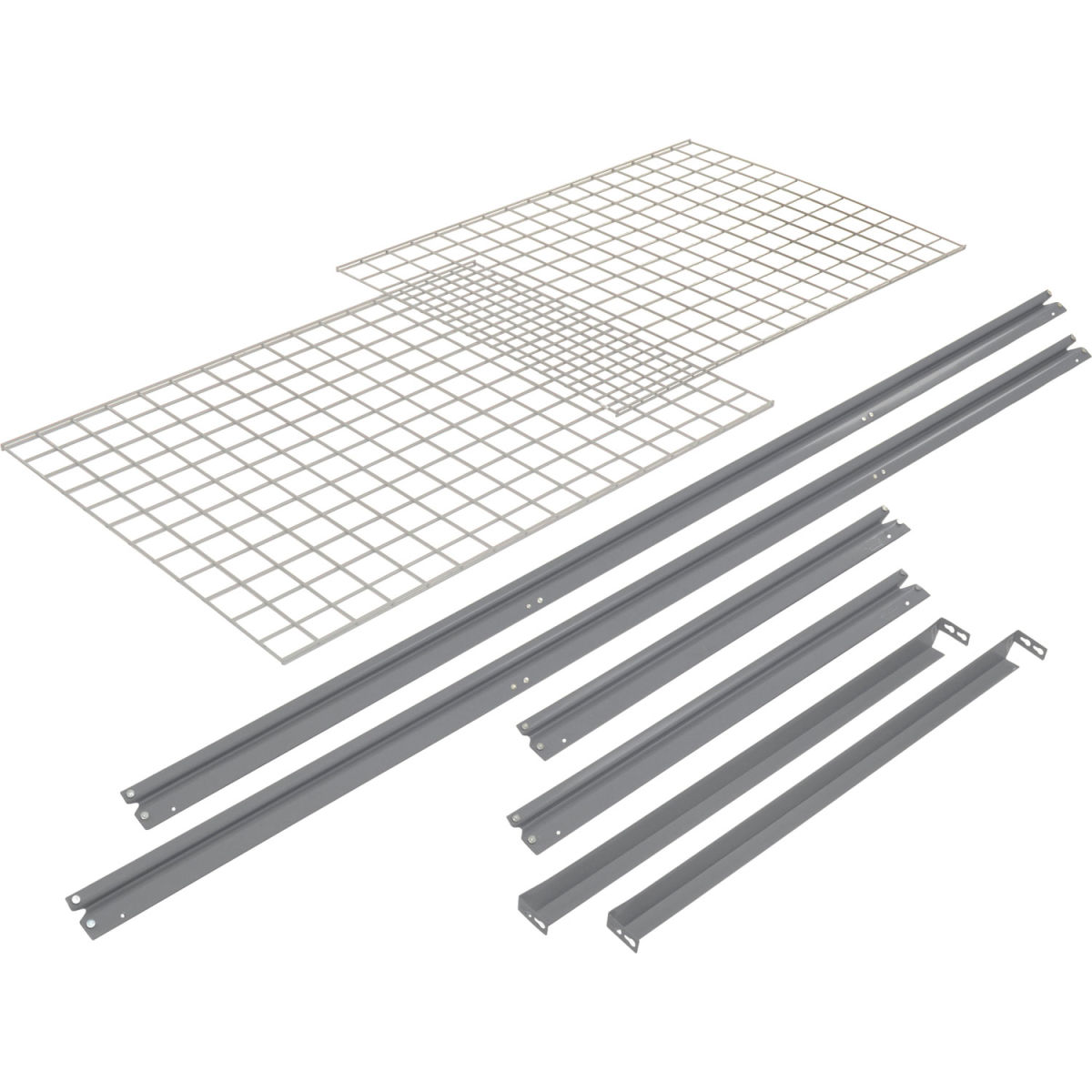 96 x 48 in. Additional Level High Capacity Rack with Wire Deck, Gray
