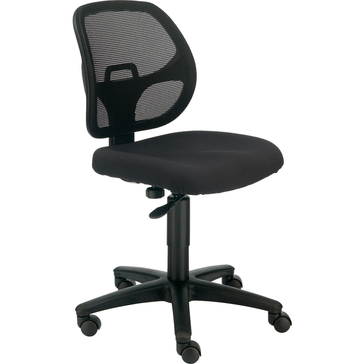 Interion Armless Fabric Mesh Office Chair - Black