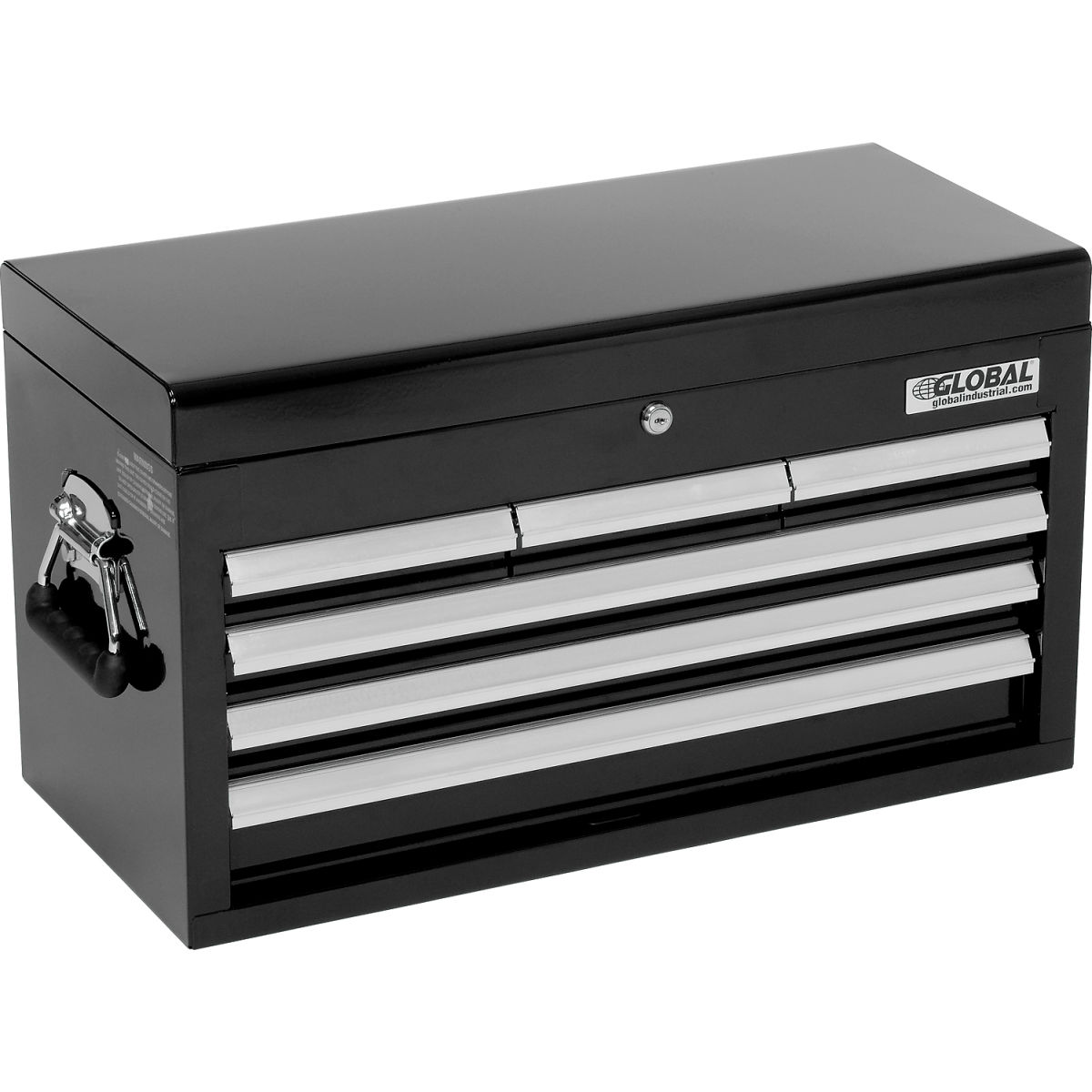 6 Drawer Black Tool Chest - 25.93 x 12.06 x 14.75 in.