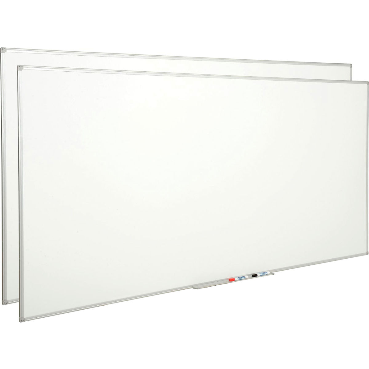 Global Industrial 695317PK Melamine Dry Erase Whiteboard with Double Sided - 4 x 8 ft. - Pack of 2