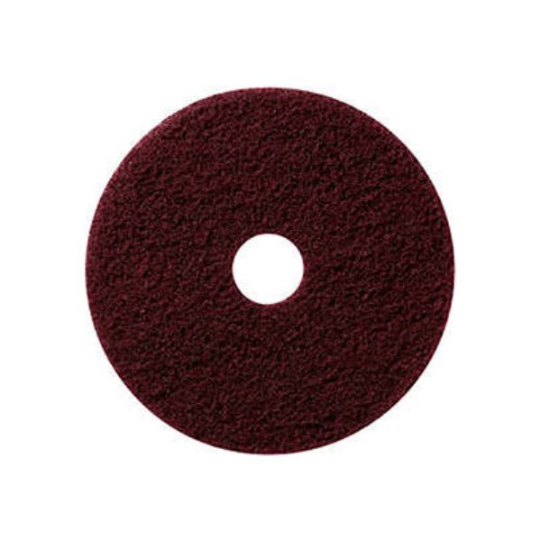 641308PL Global Industrial 22 in. Stripping Pad, Burgundy - 5 per Case