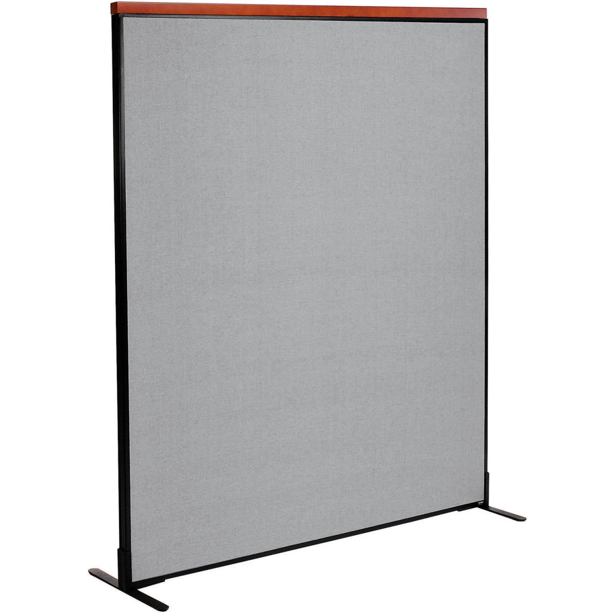 Interion Deluxe Freestanding Office Partition Panel, Gray - 60.25 x 73.5 in.