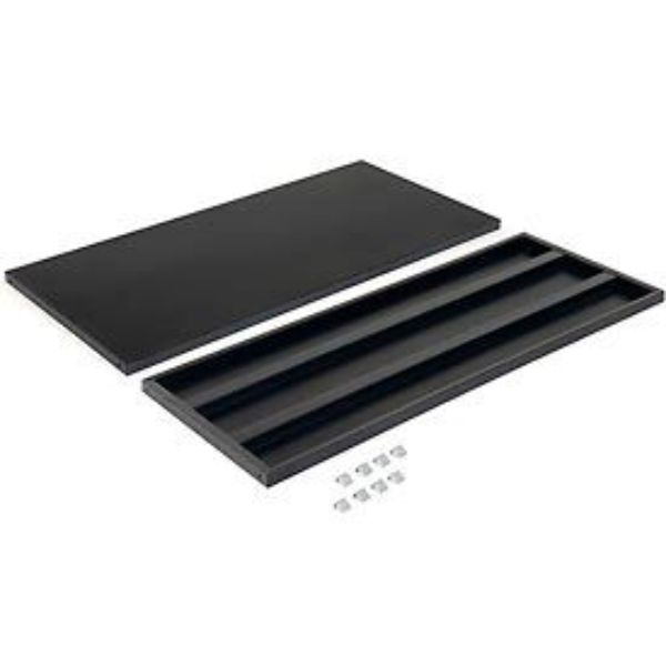 Shelves for 48 x 18 in. Storage Cabinet, Black - Pack of 2