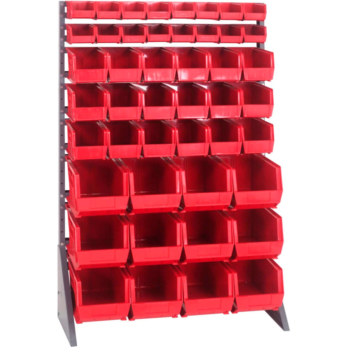 QRU-16S-220230240 - Red - 16 Rail Unit with Bins - Durable Steel Construction