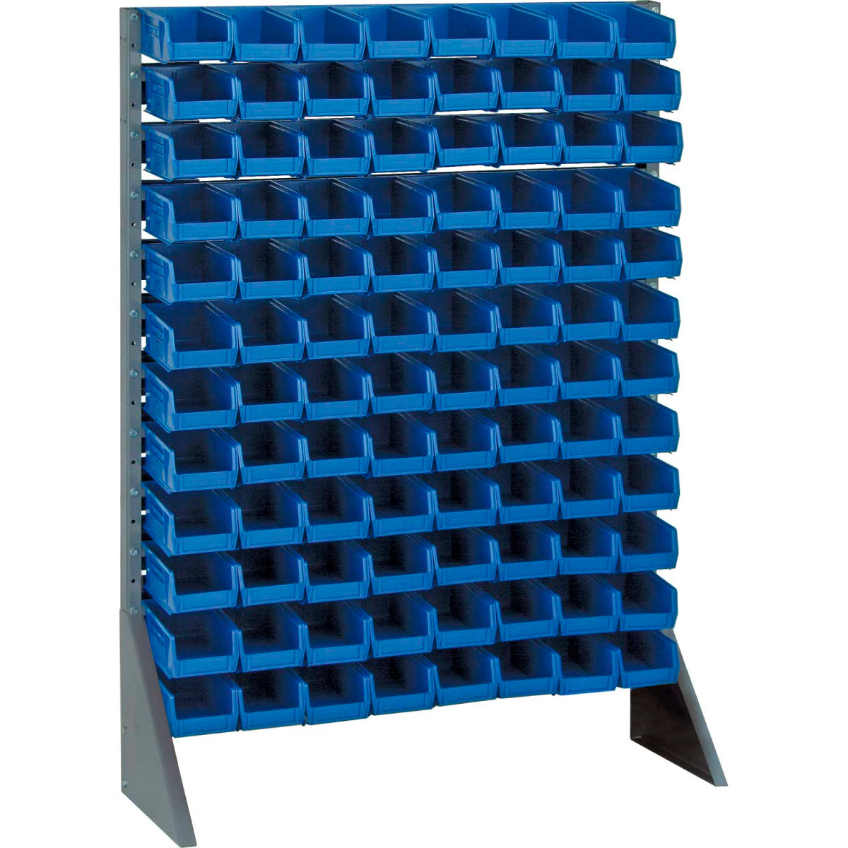 B1398887 QRU-12S-220-96 Single Sided 12 Rail Unit with 96 QUS220 Ultra Stack & Hang Bins, Blue