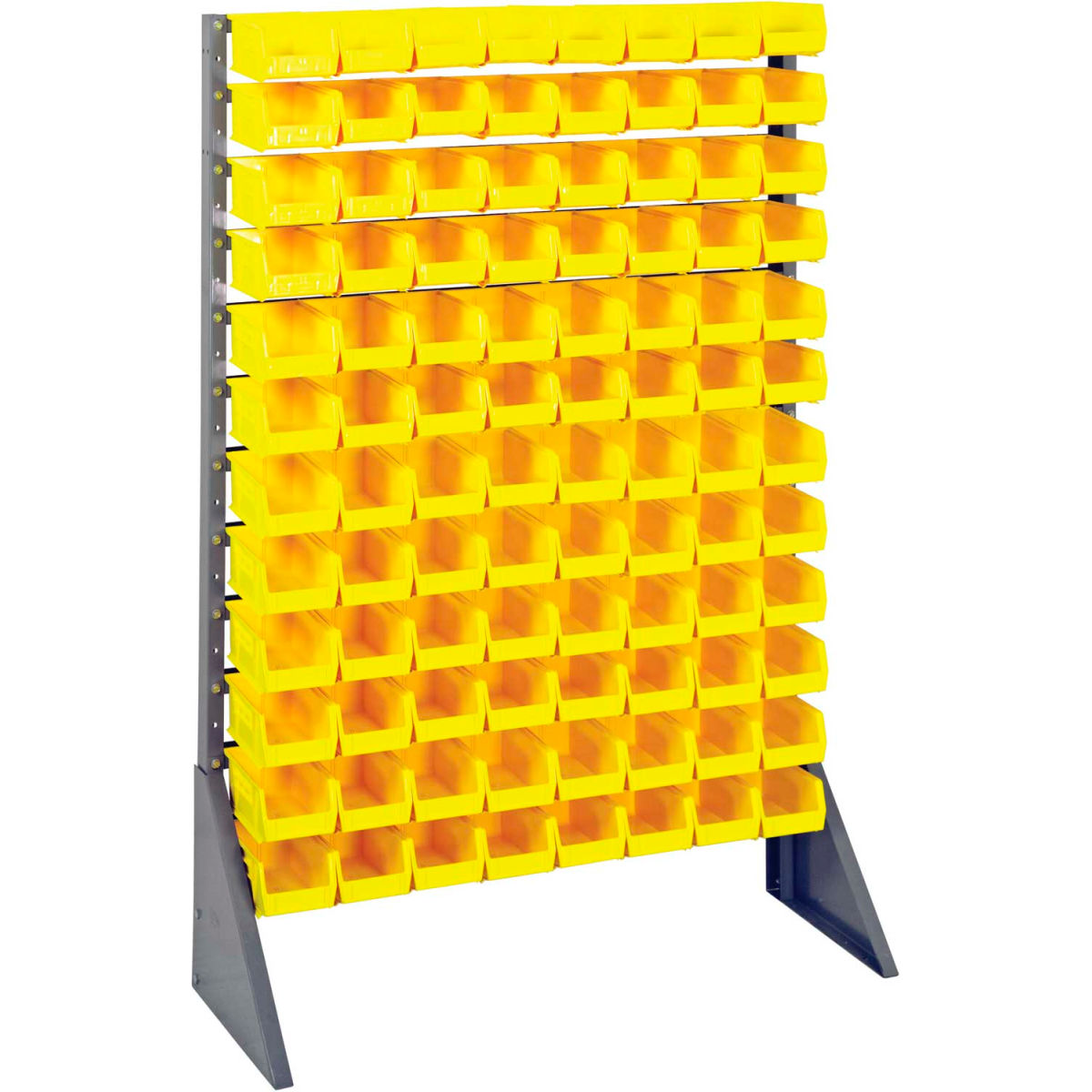 B1398860 QRU-12S-220-96 Single Sided 12 Rail Unit with 96 QUS220 Ultra Stack & Hang Bins, Yellow