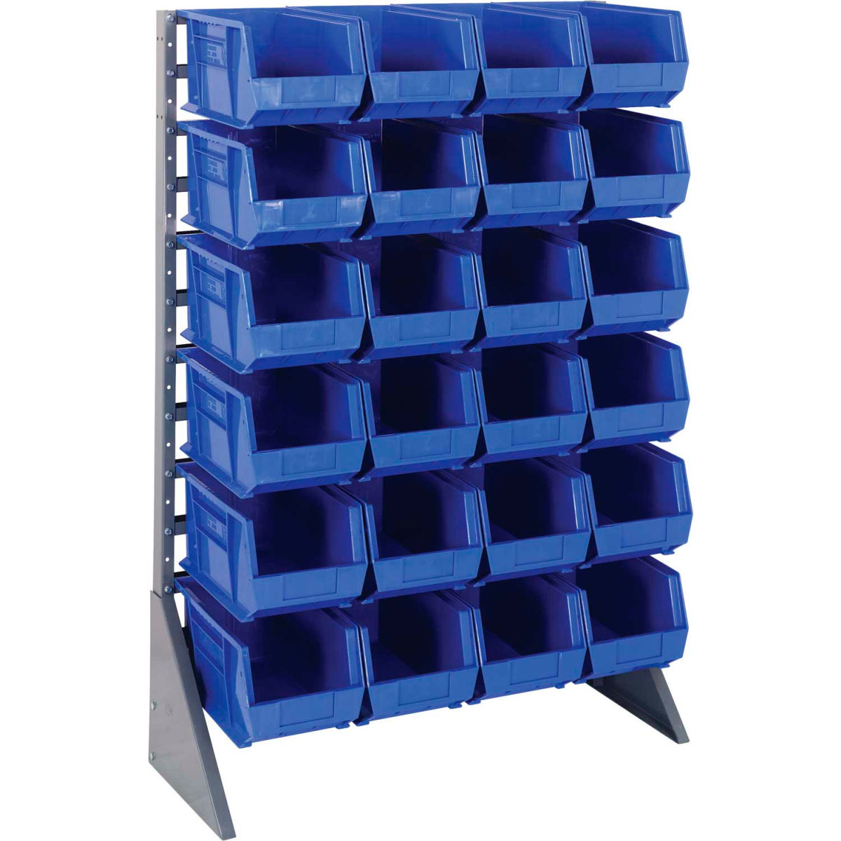 B1398759 QRU-12S-240-24 Single Sided 12 Rail Unit with 24 QUS240 Ultra Stack & Hang Bins, Blue