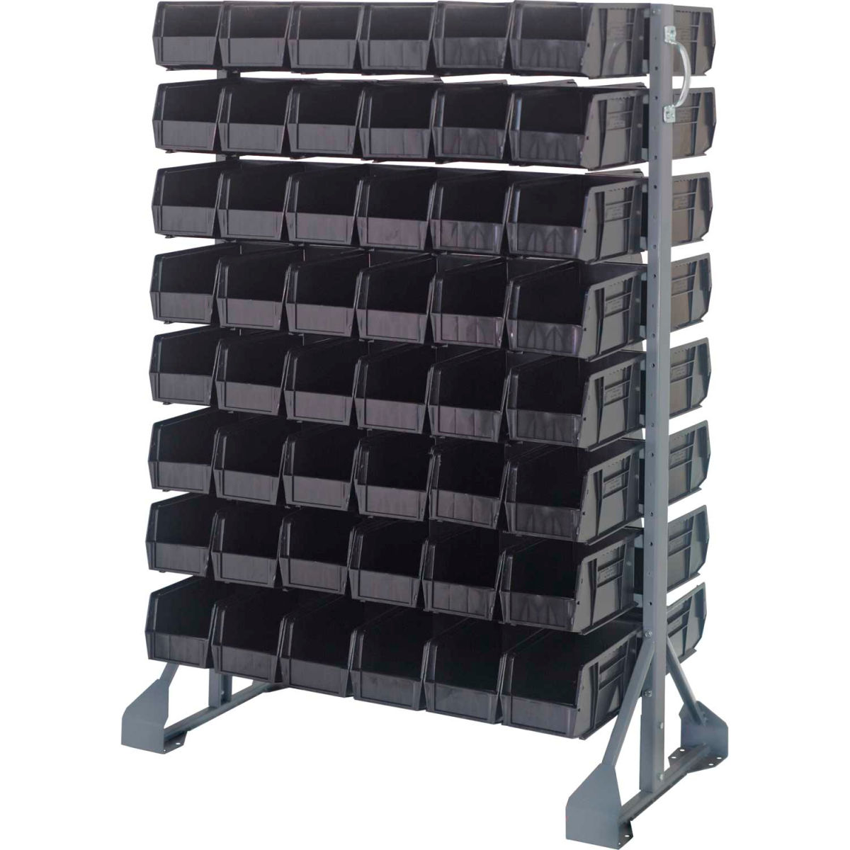 B1398796 QRU-16D-230-96 Double Sided 16 Rail Unit with 96 QUS230 Ultra Stack & Hang Bins, Black