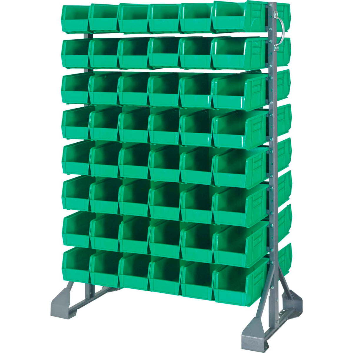B1398840 QRU-16D-230-96 Double Sided 16 Rail Unit with 96 QUS230 Ultra Stack & Hang Bins, Green