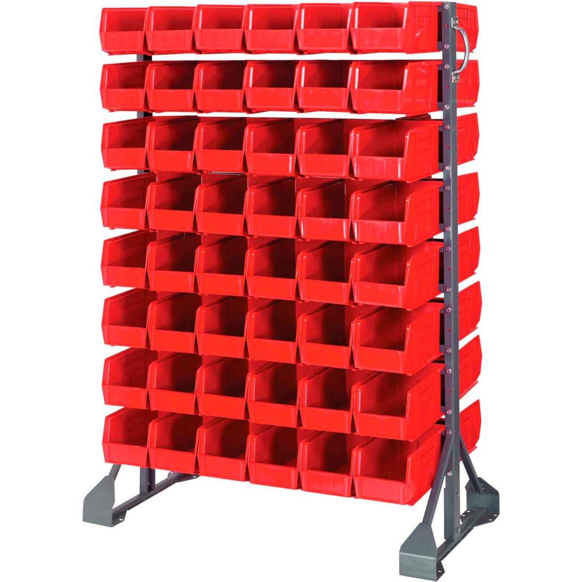 B1398859 QRU-16D-230-96 Double Sided 16 Rail Unit with 96 QUS230 Ultra Stack & Hang Bins, Red