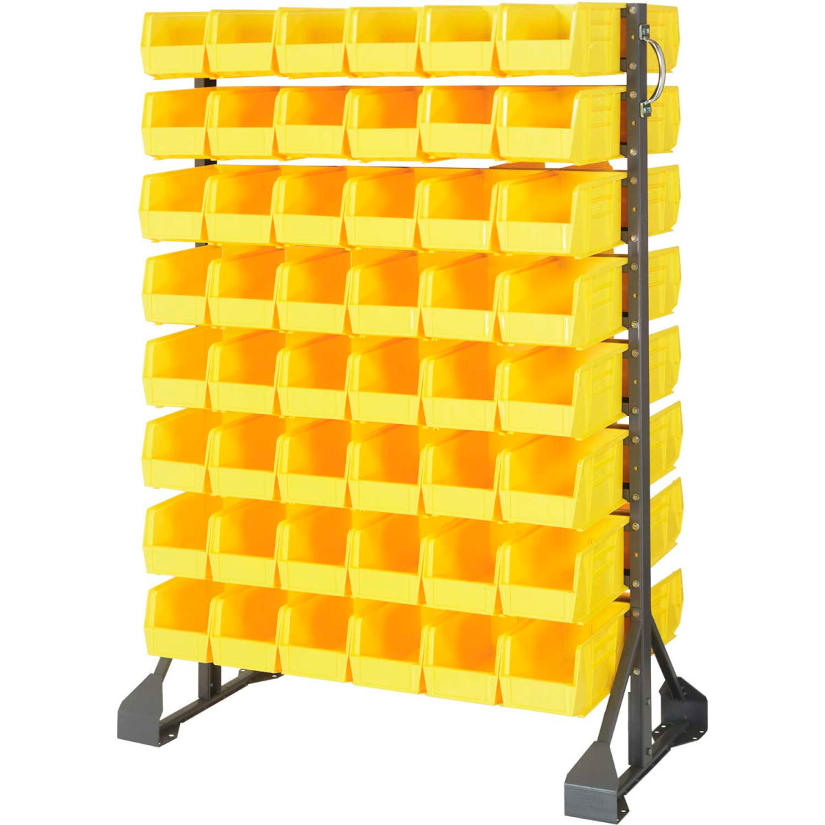 QRU-16D-230-96 Double Sided 16 Rail Unit with 96 QUS230 Ultra Stack & Hang Bins, Yellow