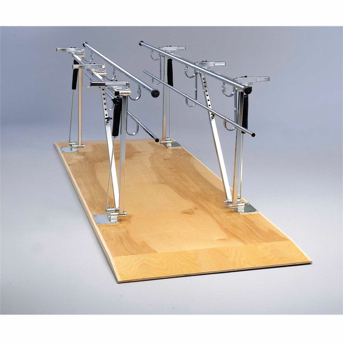 B2140423 7 ft. Deluxe Wood Platform Mounted Parallel Bars, Height & Width Adjustable -  Fabrication Enterprises