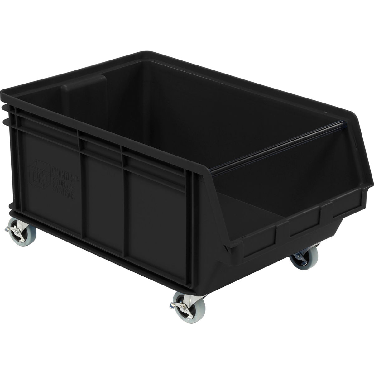 Mobile Magnum Plastic Stacking Bin, Black - 18 x 28 x 15 in.