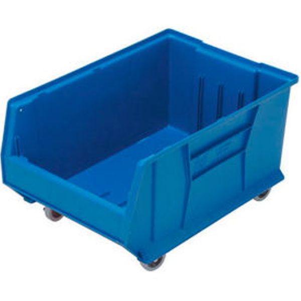 Mobile Hulk Plastic Stacking Bin, Blue - 16.5 x 23.87 x 11 in.
