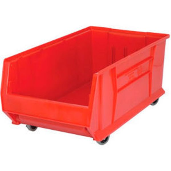 239509RD Mobile Hulk Plastic Stacking Bin, Red - 16.5 x 29.87 x 11 in.