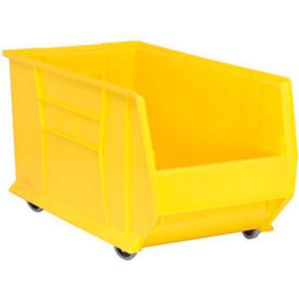 Mobile Hulk Plastic Stacking Bin, Yellow - 16.5 x 29.87 x 15 in.