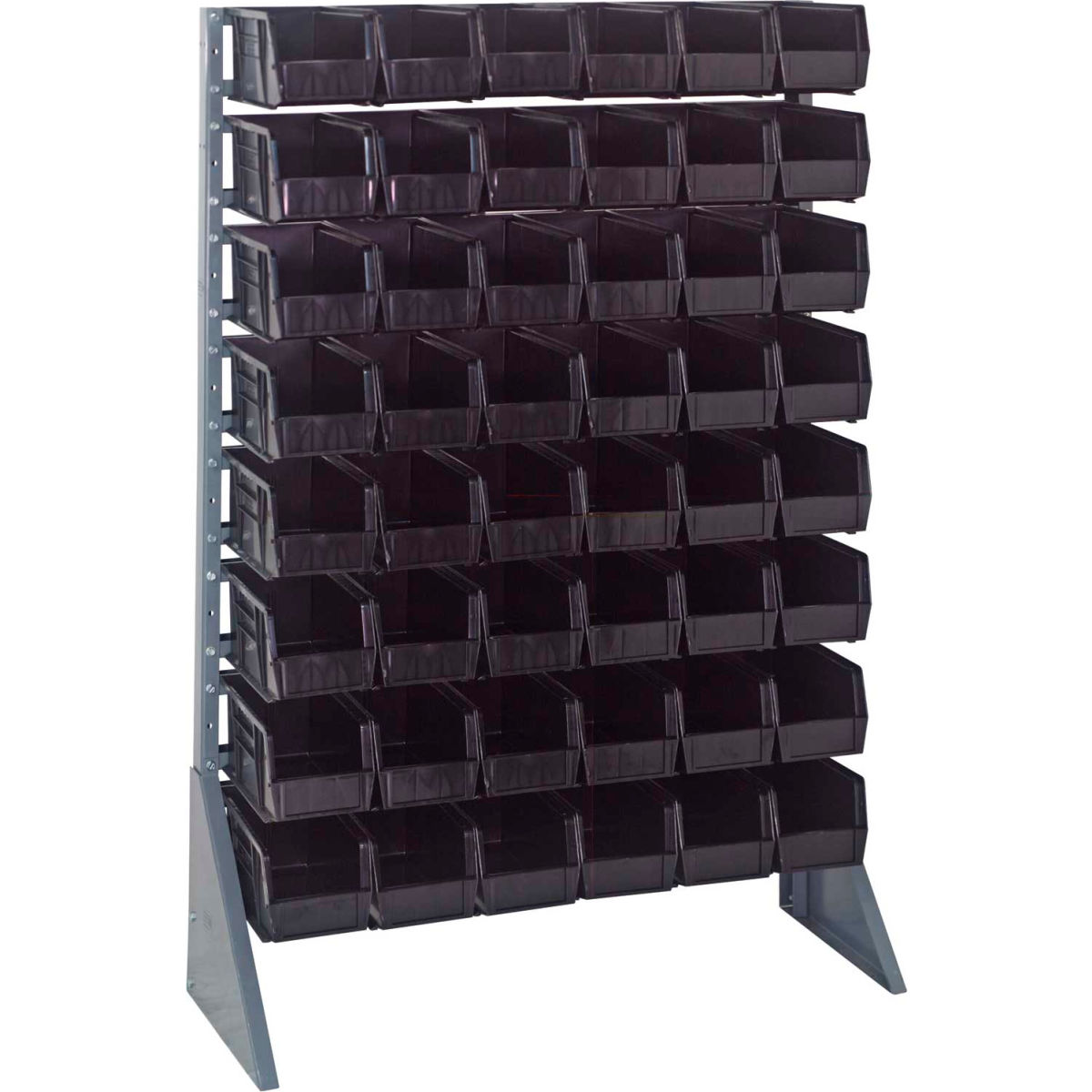 QRU-16S-230-48 Single Sided 16 Rail Unit with 48 QUS230 Ultra Stack & Hang Bins, Black