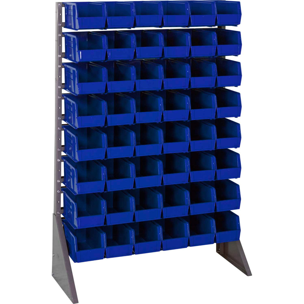 QRU-16S-230-48 Single Sided 16 Rail Unit with 48 QUS230 Ultra Stack & Hang Bins, Blue