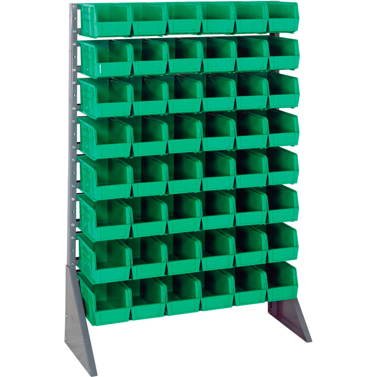 B1398802 QRU-16S-230-48 Single Sided 16 Rail Unit with 48 QUS230 Ultra Stack & Hang Bins, Green
