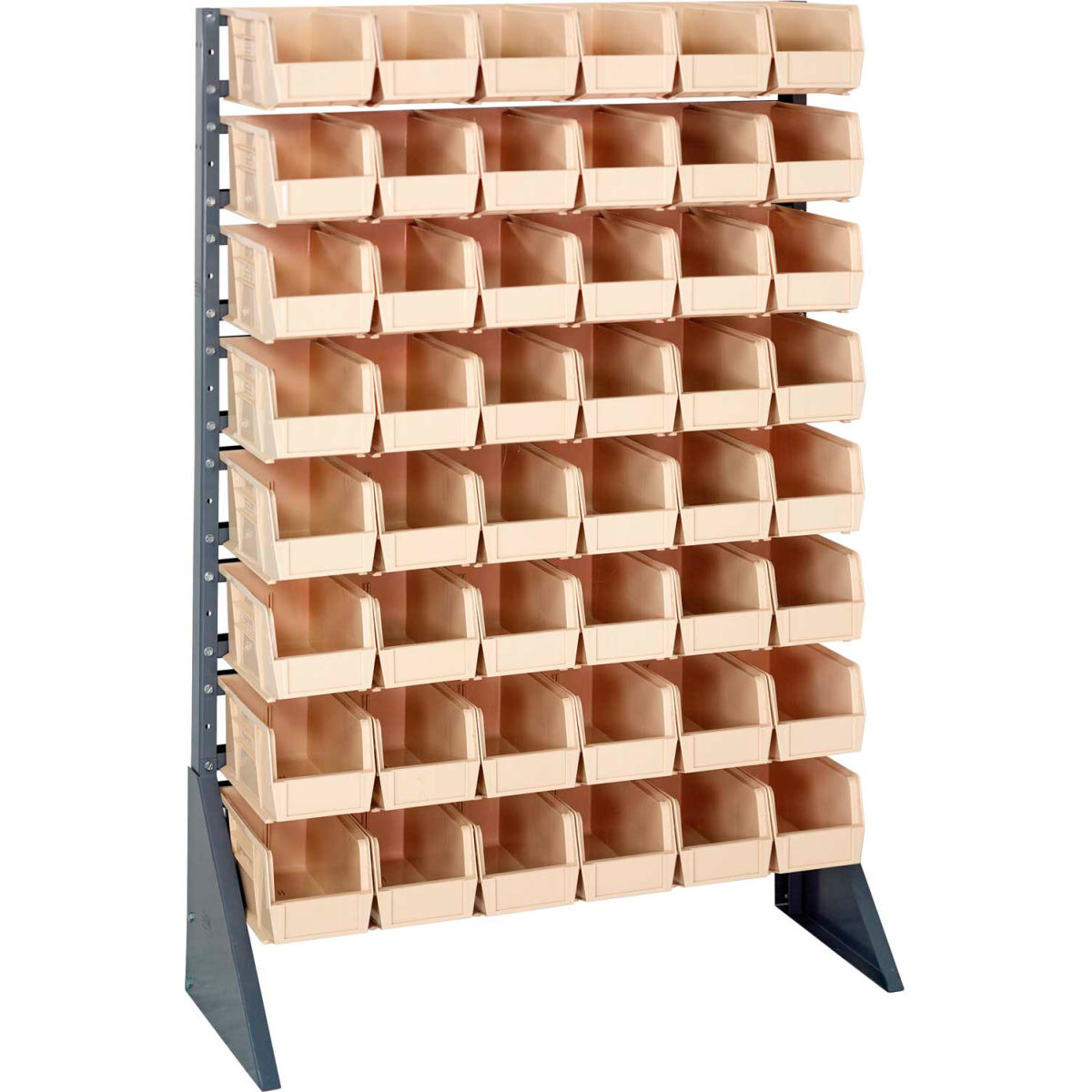B1398873 QRU-16S-230-48 Single Sided 16 Rail Unit with 48 QUS230 Ultra Stack & Hang Bins, Ivory