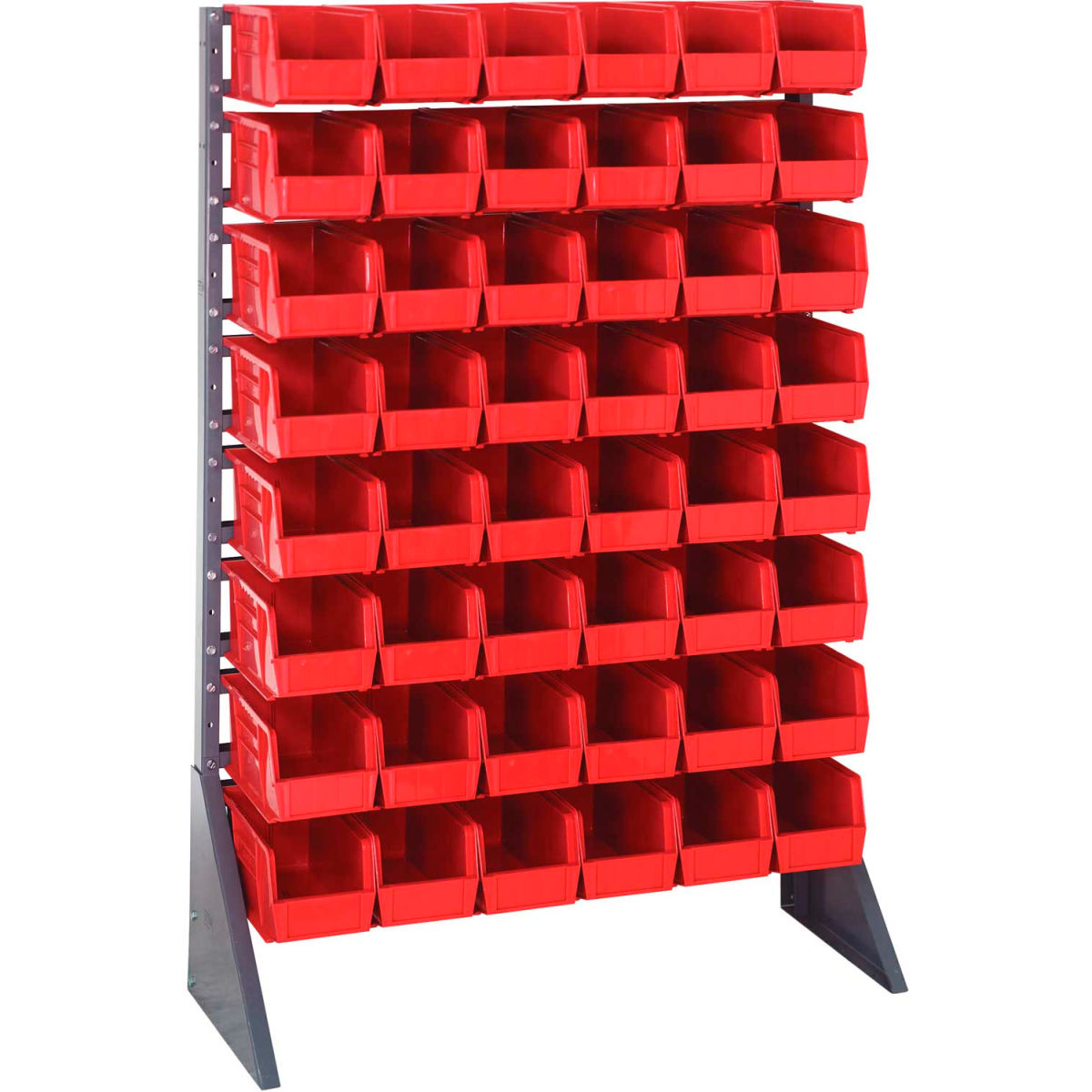 B1398891 QRU-16S-230-48 Single Sided 16 Rail Unit with 48 QUS230 Ultra Stack & Hang Bins, Red