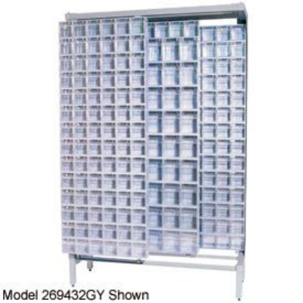 Gondola QS-305306-52 Free Standing Slider System with 52 Bins, Ivory