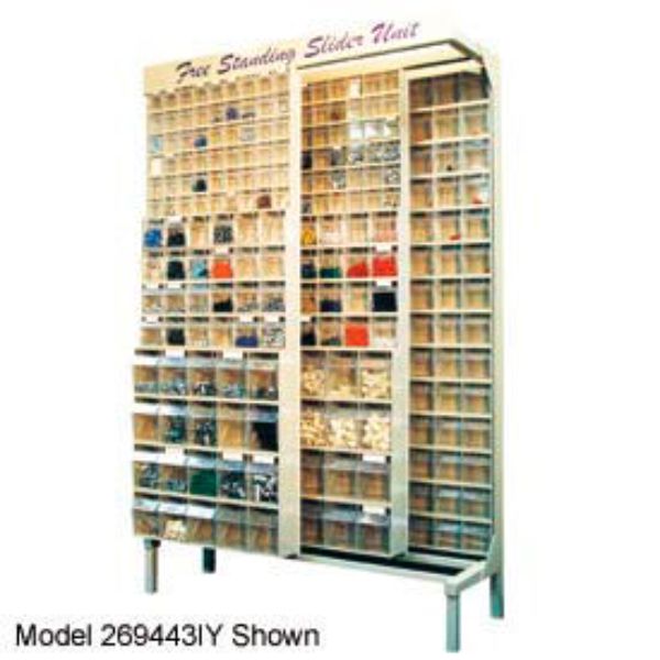 Gondola QS-309-80 Free Standing Slider System with 80 Bins, White