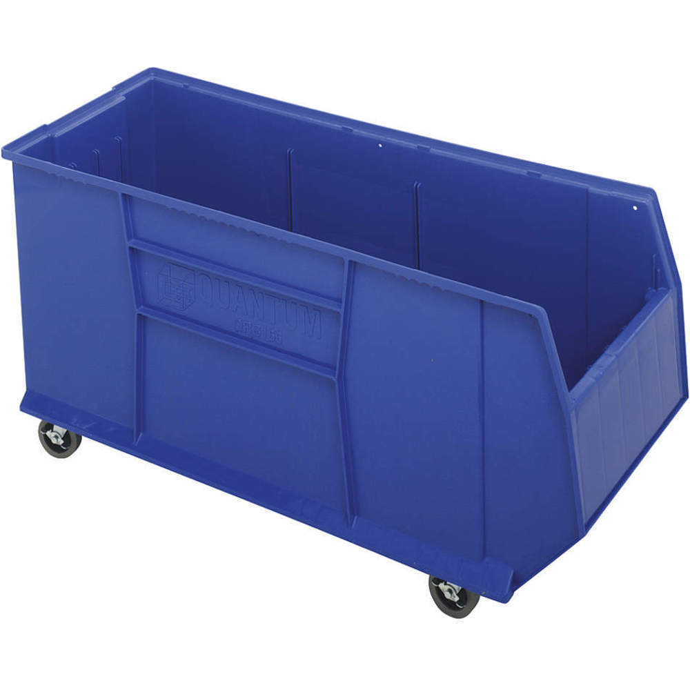Mobile Storage Bin, Polypropylene, Blue, 17 1/2 in H, 16 1/2 in W, 41 7/8 in L