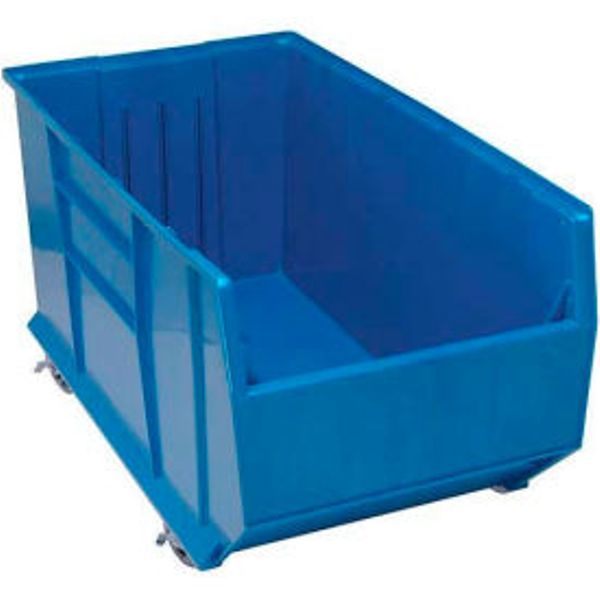 Mobile Storage Bin, Polypropylene, Blue, 17 1/2 in H, 19 7/8 in W, 41 7/8 in L